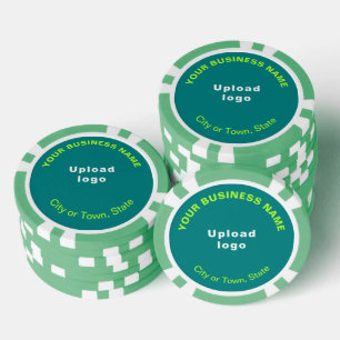 Aquamarine Green Business-Marke auf Poker-Chips Pokerchips