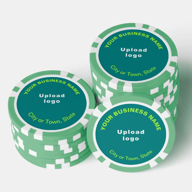 Aquamarine Green Business-Marke auf Poker-Chips Pokerchips (Stapel)