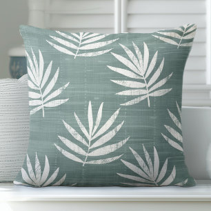 Aquamarine Green Palm Blätter Kissen Kissen