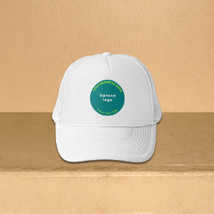 Aquamarine Green Round Business Brand auf Trucker  Truckerkappe