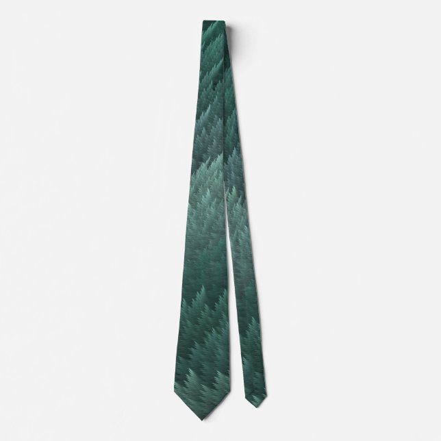 Aquamarine Green Tartan Feather Pattern Krawatte (Vorderseite)