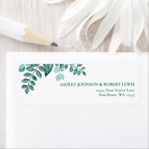 Aquamarine Greenery Watercolor Hochzeitsszene Rück