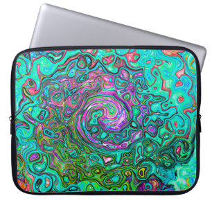 Aquamarine Groovy Abstrakt Retro Liquid Swirl Laptopschutzhülle