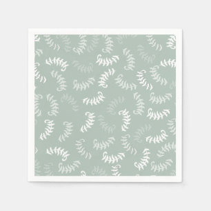 Aquamarine grüne botanische Blätter Serviette