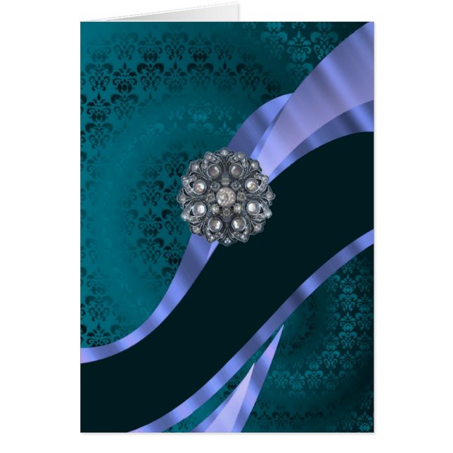 Aquamarine grüne Damasse und Band (Vorne)