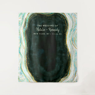 Aquamarine Grüne Geode Hochzeitskabine - Hintergru Wandteppich