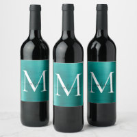 Aquamarine grüne Monogram, Girly Script, Metallic