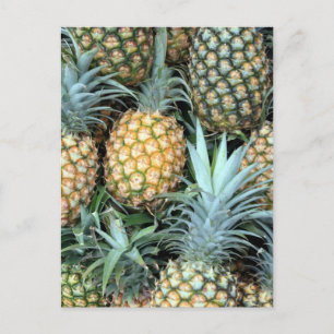 Aquamarine, grüne und goldhawaiianische Ananas Postkarte