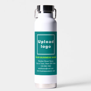 Aquamarine grüne Unternehmensmarke auf isoliert Trinkflasche