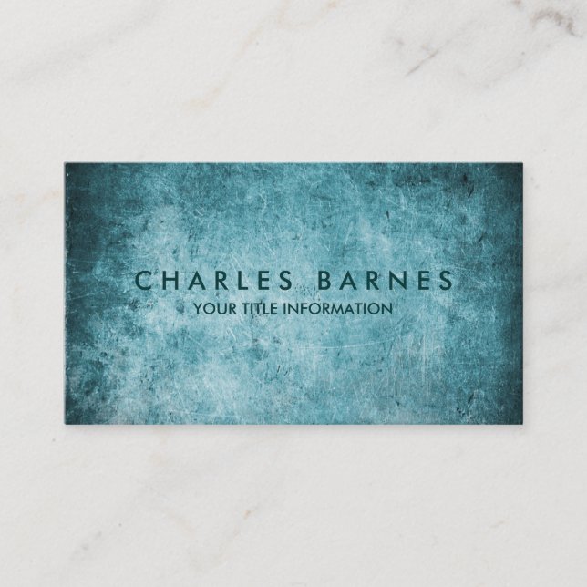 Aquamarine Grunge Business Card Visitenkarte (Vorderseite)