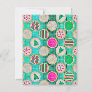 Aquamarine, handgearbeitete Zucker-Cookies Feiertagskarte