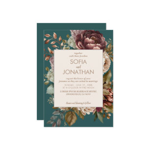 Aquamarine Herbst-Maroon-Hochzeit