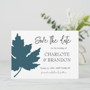 Aquamarine Herbstmapelleaf Hochzeit speichern das  Einladung