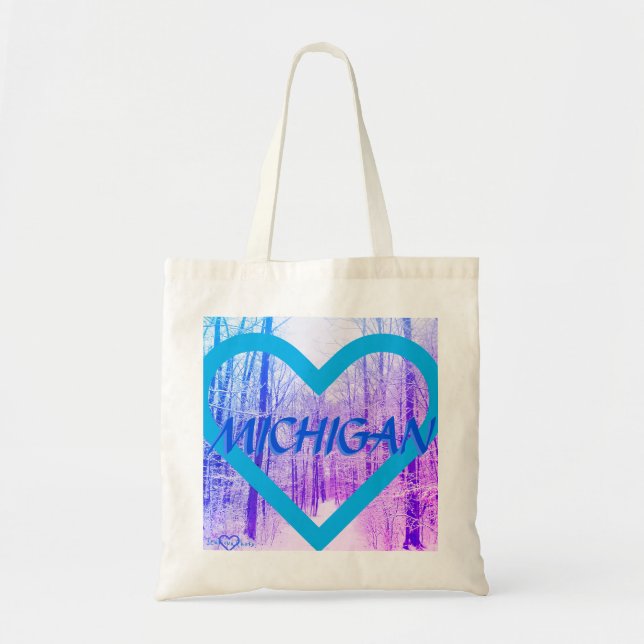 AQUAMARINE HERZ-TASCHE des WINTER-2MICHIGAN Tragetasche (Vorne)