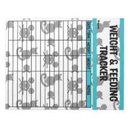 Aquamarine Hexagon-Katzengewicht und Gefüttert Kat Notizblock