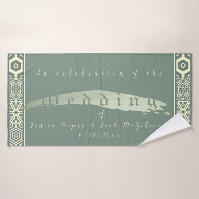 Aquamarine Hochzeit Badhandtuch Set (Badehandtuch)