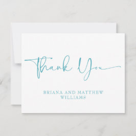 Aquamarine Hochzeit Dankeschön-Karte Dankeskarte
