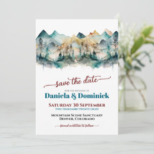Aquamarine Hochzeit im Wasserfarbenbereich Das Dat Einladung