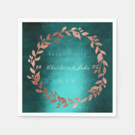 Aquamarine Hochzeit in Tropical Deep Green Gold Pi Serviette