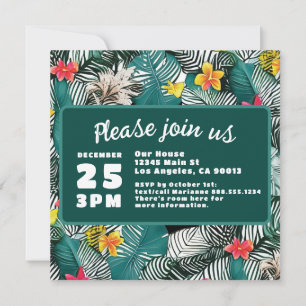 Aquamarine Hochzeit in Urlaubsort des grünen Trope Save The Date