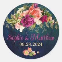 Aquamarine Hochzeit, Navy, Green, Gold Bold Floral
