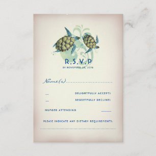 Aquamarine Hochzeit von Meeresschildkröten RSVP Karte