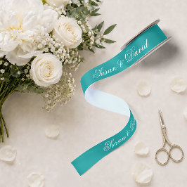 Aquamarine Hochzeitsband - Einfache elegante Kalli Satinband