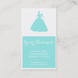 Aquamarine Hochzeitskleiderkundenspezifische Visitenkarte