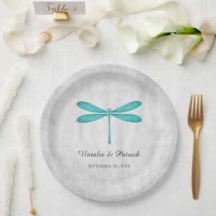 Aquamarine Hochzeitspapier-Teller Pappteller