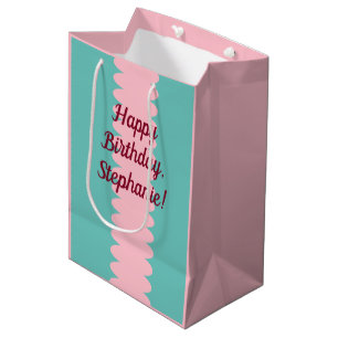 aquamarine, hübsche, anpassbare, blasenpink mittlere geschenktüte