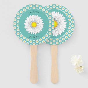 Aquamarine Hübsche Kleine Daisy Custom Round Fächer