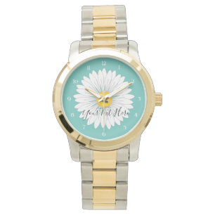 Aquamarine Hübsche kleine Daisy Unisex Oversized  Armbanduhr