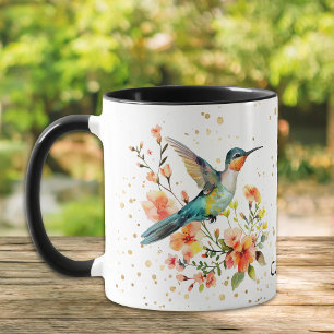 Aquamarine Hummingbird Mandarine Orange Blume Tasse