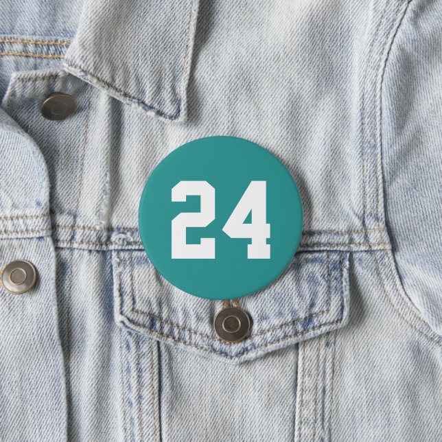 Aquamarine Jersey-Nummer Button (Beispiel)