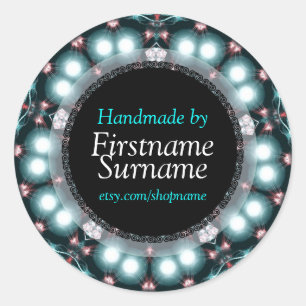 Aquamarine Juwelen Mandala Kunsthandwerk Etiketten Runder Aufkleber