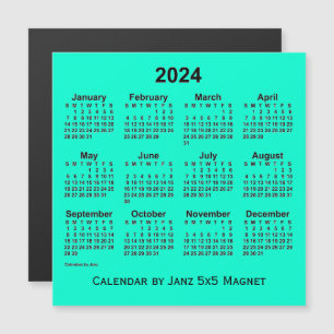 Aquamarine-Kalender 2024 von Janz 5x5 Magnet