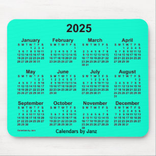 Aquamarine-Kalender 2025 von Janz Mouse Pad Mousepad
