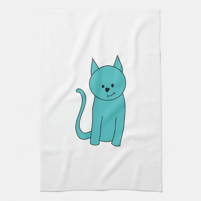 Aquamarine Katze Handtuch (Vertikal)