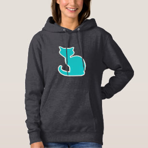 Aquamarine Katze Hoodie