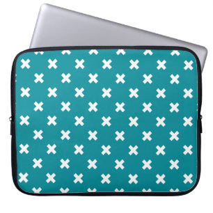 Aquamarine Kreuzstiche Laptopschutzhülle