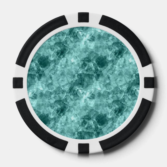 Aquamarine Krummstoff Pokerchips (Vorderseite)