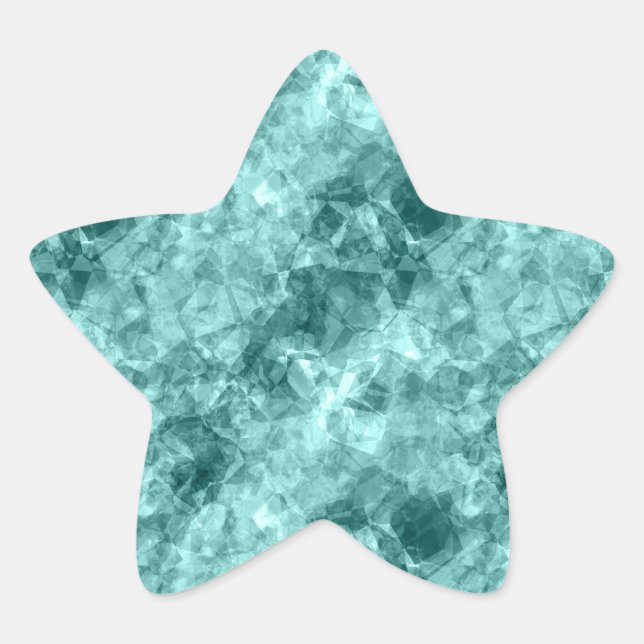 Aquamarine Krummstoff Stern-Aufkleber (Vorderseite)