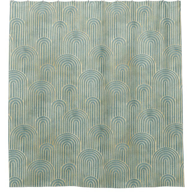 aquamarine, kunstvolle Dekos, Ventilatormuster, aq Duschvorhang (Vorderseite)