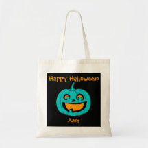Aquamarine Kürbis-Halloween-Leckerei-Tasche