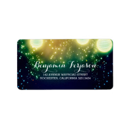 Aquamarine Laternenleuchten Romantische Hochzeit Adressaufkleber