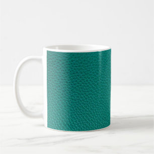 Aquamarine Leder: Modische Schlangentextur. Kaffeetasse