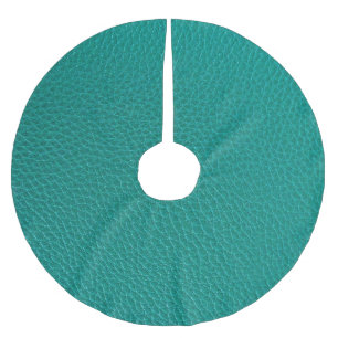 Aquamarine Leder: Modische Schlangentextur. Polyester Weihnachtsbaumdecke