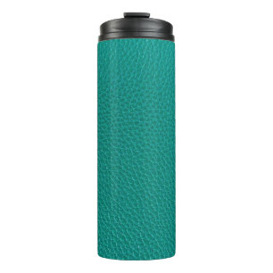 Aquamarine Leder: Modische Schlangentextur. Thermosbecher