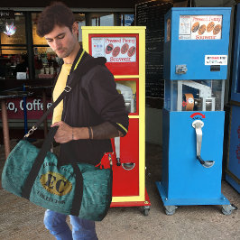 Aquamarine Ledernachahmung länglicher Münzsammler Duffle Bag