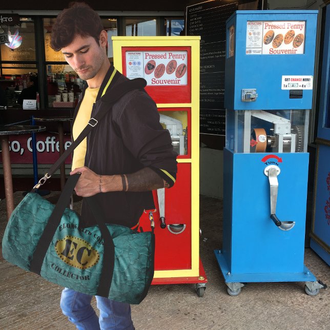 Aquamarine Ledernachahmung länglicher Münzsammler Duffle Bag (Von Creator hochgeladen)